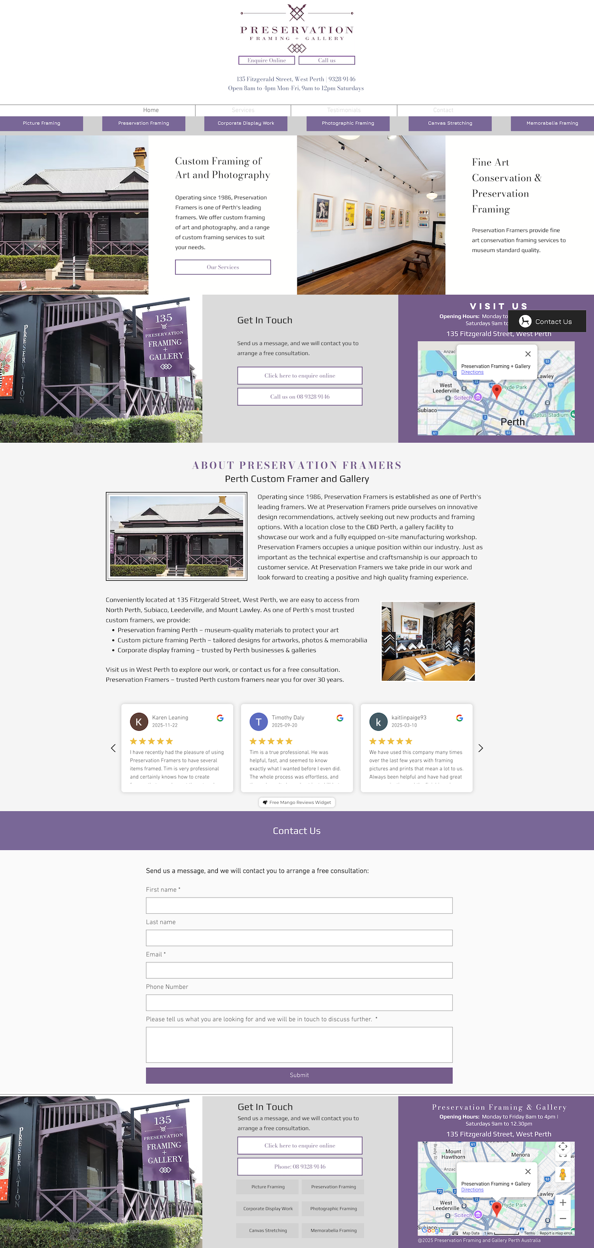 Preservation Framers website